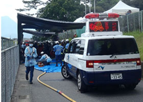 写真：大分県高速自動車道等消防連絡協議会総合防災訓練